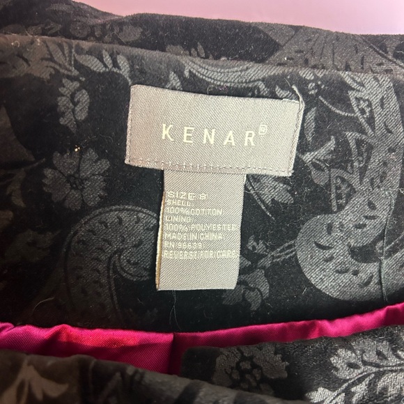 Kenar Velvet Brocade Crop Jacket w/ Hot Pink Lining Size 8 - Picture 7 of 7